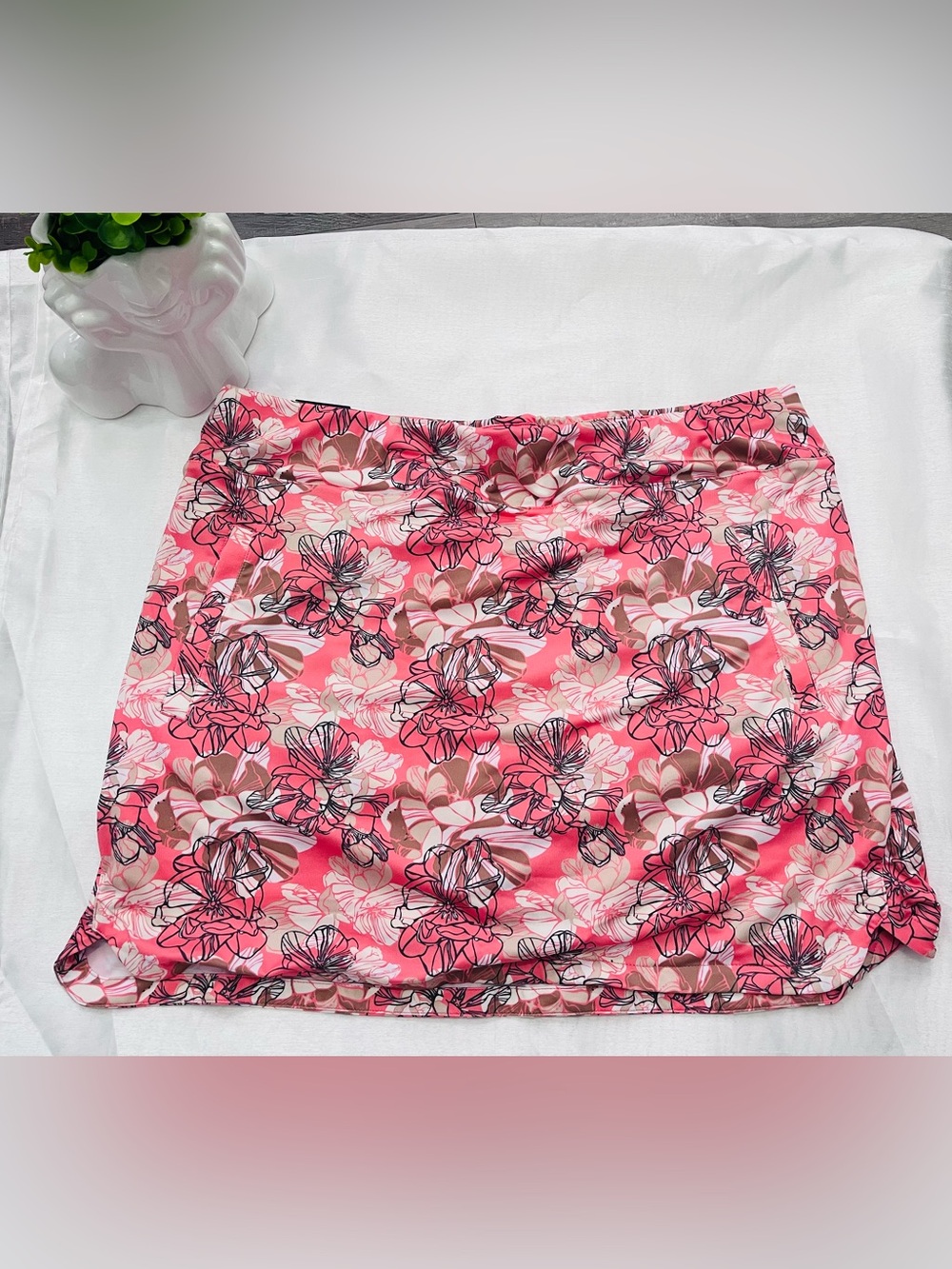 Floral Pink Stretch Mini Skirt